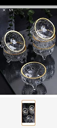 Позлатени Кристална Чаша на 3 крака Lokumluk Lux 6-сладкарница, броя на части, 6, Сладкарница, Мебели, Прибори