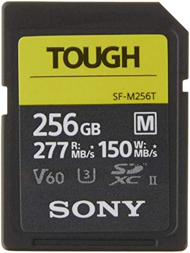 Карта SDXC UHS-II серия Sony Tough-M, 256 GB, V60, CL10, U3, Макс R277 Mbps, W150 Mbps (SF-M256T/Т1) и високоскоростни устройства