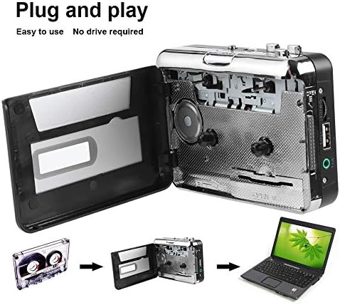 Yosoo Tape Converter, Преносим Конвертор Лента лента в MP3, USB Флаш устройство За Запис на Аудио Музикален Плеър
