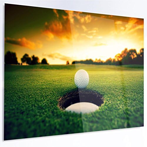 Топка за голф Designart близо До Дупката-Пейзажное Художественото Оформление на Стени От Лъскава метална, 60x32-5