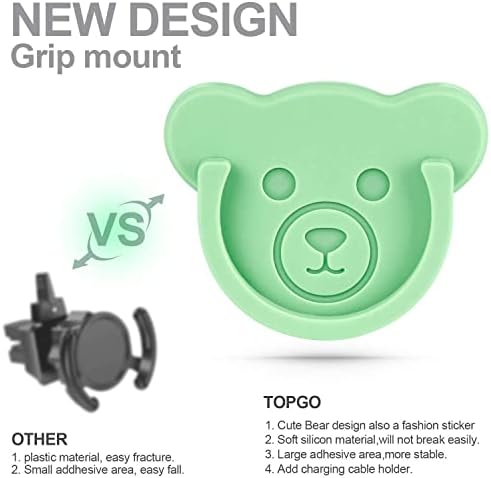 За определяне на TOPGO Socket за притежателя на телефона, силиконова поставка в стил хубава мечка с цип за телефонна