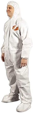 Еднократна гащеризон Quest Barrierwear за защита от малки пръски и при сухи условия - Бял защитен костюм от ЛПС