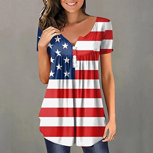 MIASHUI Дамски Ризи с Дълъг Ръкав, Ден на Независимостта за Жени, по-Големи Размери, Американската Компресиране Риза