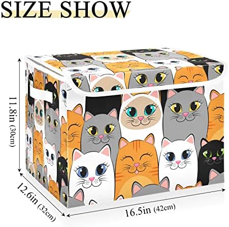 Кутии за съхранение innewgogo Cats с капаци за Организиране на Пыленепроницаемых кутии за съхранение с Дръжки от плат Оксфорд Кутия-куб за съхранение на дрехи