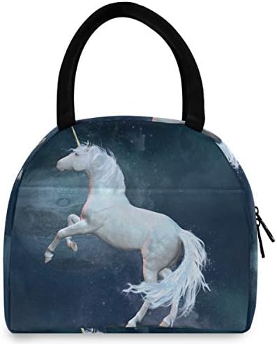 Случайна чанта за обяд Дамски - Earth Unicorn Space Голяма Запечатани Кутия за Обяд с плечевыми ремъци за работа