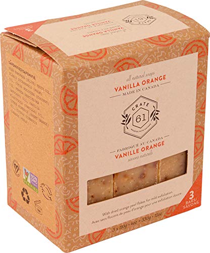 Кутия 61, Веганское Естествен Сапун, Ванилия, Портокал, 3 опаковане, ръчно изработени Сапуни С Етерични масла