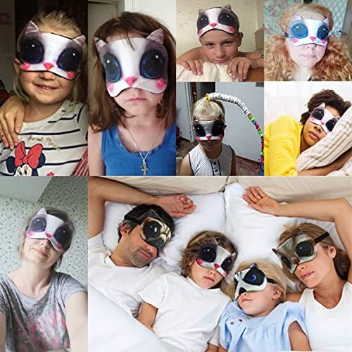 HXINFU Детска Маска За Сън с Кошачьими Очи Easy 3D Покриване на Пътуване Релаксиращ Сън С Превръзка на очите