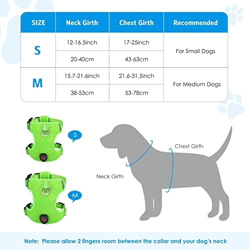 Led Шлейка за кучета AMIR Small No Pull No Choke, Шлейка за домашни любимци, USB Акумулаторна, 3 режима на осветление, Регулируемо, Дишаща, Мека Окото, с подсветка, Жилетка за кучета,