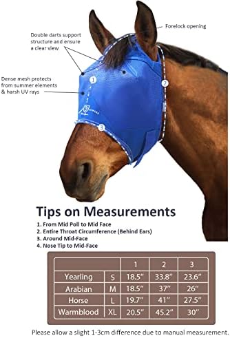 Маска Harrison Howard Horse Fly Mask Стандартна Маркова Синя Арабската Средно