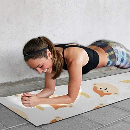 Стилен килимче за йога с принтом, сладки банани-Обезьянки, Безшевни подложка за упражнения с повтарящ се фон, професионален