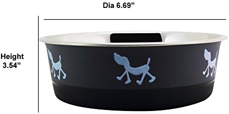 Купа за домашни любимци от неръждаема стомана с противоскользящим гумена основа и дизайн за кучета, набор от 12