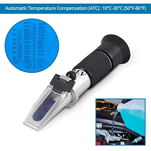 Рефрактометър антифриз AUTOUTLET по Фаренхайт функция ATC за проверка на температурата на замръзване на автомобилни системи антифриз, състоянието на течност, акумулато