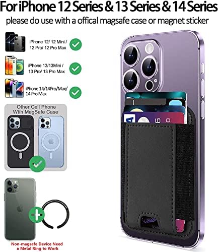 Магнитен чантата си за MagSafe, Чантата MagSafe за iPhone 14/13/12, Кожена кесия MagSafe Магнитен държач за карти