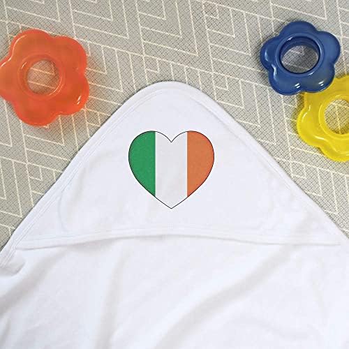 Бебешка хавлиена Кърпа с качулка Azeeda 'Ireland Flag Love Heart' (HT00021099)