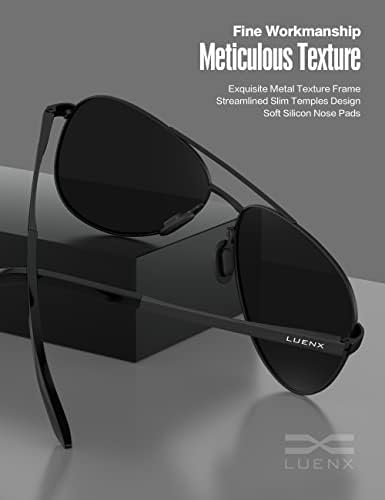 Слънчеви очила LUENX Aviator за мъже И Жени-Поляризирани Слънчеви Очила За шофиране UV 400 защита С 60 мм