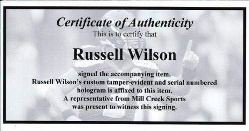 Мини-Каска Seattle Seahawks Speed с автограф на Ръсел Уилсън В Зелен цвят RW Holo Stock 179111 - Мини-Каски NFL