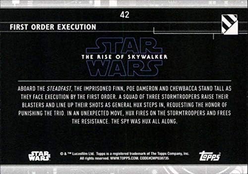 2020 Topps Star Wars The Rise of Skywalker Синята Серия 2 42 Търговска карта за изпълнение на първия ред