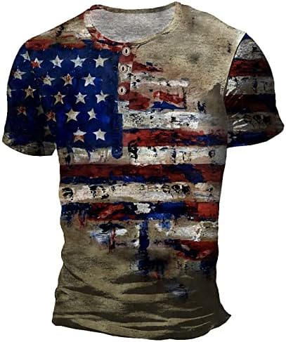Bmisegm Летни Спортни Ризи за Мъже, Мъжки Патриотическая Тениска с Американския Флаг, Къс Ръкав, Ден на Независимостта,