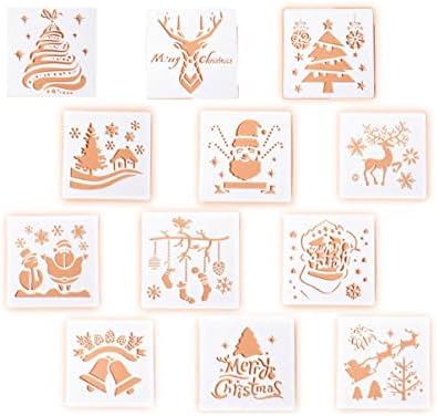 12шт Шаблони За Изготвяне на Списание Декор на Картун Бърз Фигура Коледна Домашна Плат за Многократна употреба Коледни