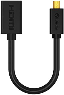 Кабел iBirdie Micro HDMI-HDMI Female 0,5 Метра - Висока скорост 18 Gbit/s, Поддръжка на 4K60 HDR ARC, Съвместим с GoPro Hero 7 6 5 4, Raspberry Pi 4