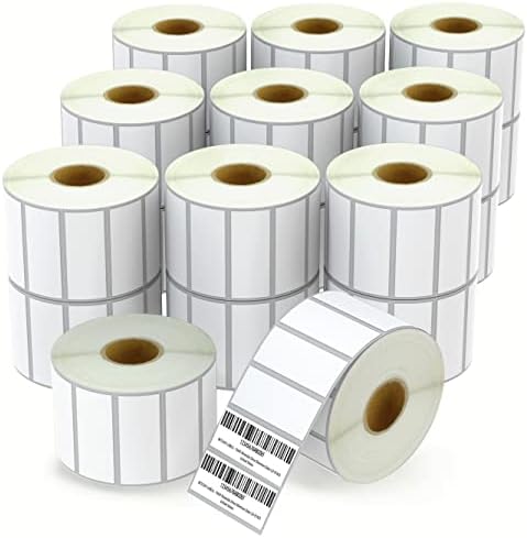 BETCKEY - Универсални етикети 2,5 x 1 (64 мм x 25 мм) с бар-код, съвместими с принтера за етикети Zebra & Rollo, с висококачествено