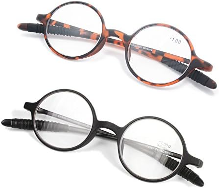 Qi Song Леки Ретро Кръгли Очила За четене в Tr90 Рамка, Мъжки и Женски Качествени Ридеры +1.0+1.5+2.0+2.5+3.0+3.5+4.0