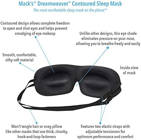 Скреч маска за сън Mack's Dreamweaver - Удобна, Регулираща маска за очи с две джапанки и ультрамягкими поролоновыми