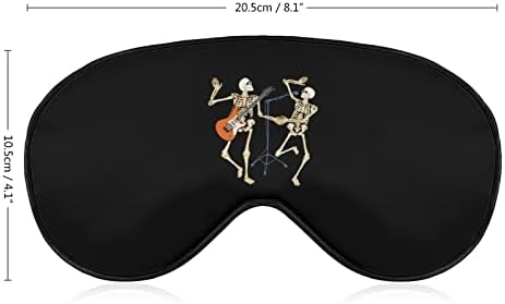 Скелет на Живо Музика Хелоуин Маска За Очи с Регулируема Каишка за Мъже и Жени Нощен Сън Пътен Сън