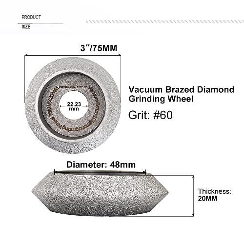 SHDIATOOL 3-инчов Diamond Ръчно Профила Кръг на Височина 20 мм С Изпъкнала Крива Кант Шлайфане Диск За Нарязване