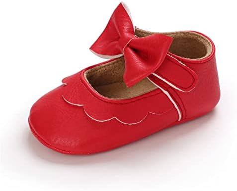 myppgg / Обувки на равна Подметка Мери Джейн за Малки Момичета; Принцеса Рокля с Блестящ Лък; Обувки за Яслите; Нескользящая
