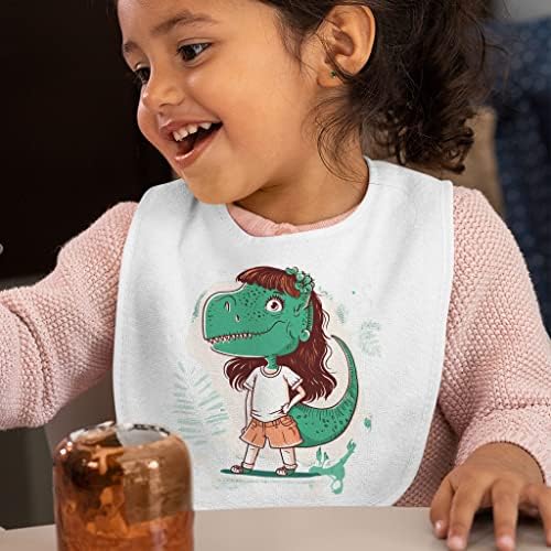 Детски Престилки тираннозавра за малки момичета - Лигавници За Хранене С Принтом - Мультяшные Лигавници за хранене