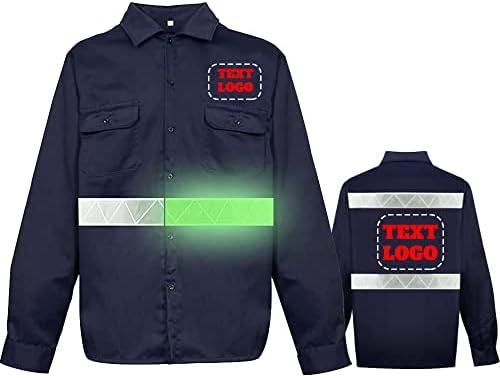 Светлоотразителни Работни Ризи за Сигурност с Висока Видимост, Обичай Текст, Лого дизайн, Индустриална Мъжка