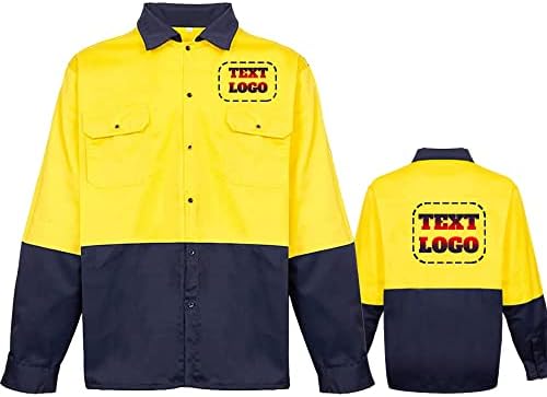 Светлоотразителни Работни Ризи за Сигурност с Висока Видимост, Обичай Текст, Лого дизайн, Индустриална Мъжка Риза С Дълъг Ръкав
