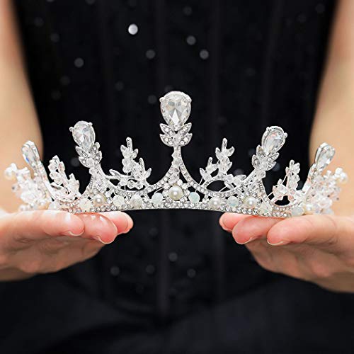 Сватбена на короната и диадеми кралица Фэйрю, бели реколта диадеми булката с кристали, короната на кралица на жените