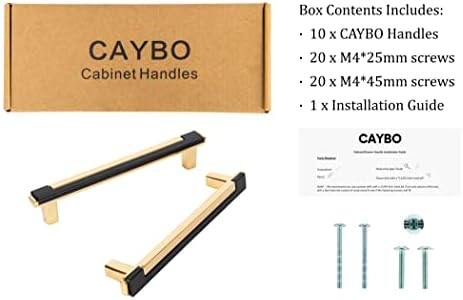 Комплект чекмеджета и дръжки за шкафа CAYBO 5 инча (128 мм) от злато с Уникален Съвременен Набор от чекмеджета