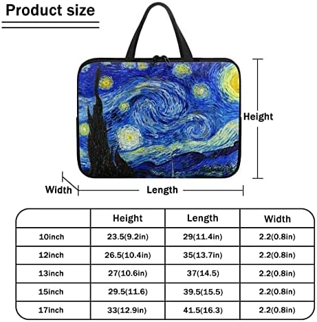 Мъжки и Дамски Чанта за лаптоп Gomyblomy Van Gogh's Starry Night, 17-Инчов Водоустойчив Неопреновая чанта-тоут,