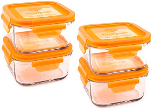 Набор от съдове за съхраняване на продукти за еднократна употреба Wean Green Carrot Lunch Cubes