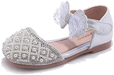 Qvkarw/ Очарователни Вечерни обувки на принцесата за малки момичета; Модел обувки на Принцесата с цветя модел за Сватбени