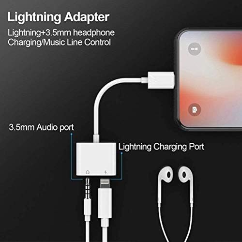 [Сертифициран от Apple Пфи] Адаптер за слушалки за iPhone 14, 2 комплекта Светкавица конектор за слушалки 3.5 мм AUX Адаптер