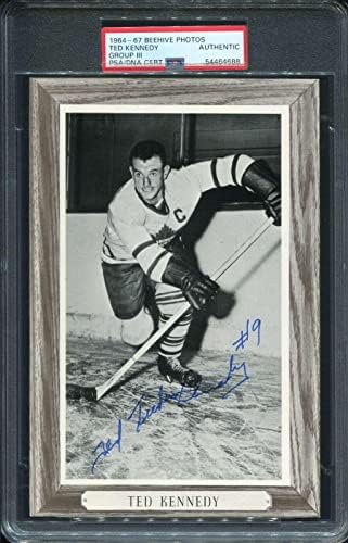 170 Тед Кенеди - Снимки на Кошера 1964 г. III Хокей карти (Star) С Автохоккейной надпис PSA, Картички с автограф