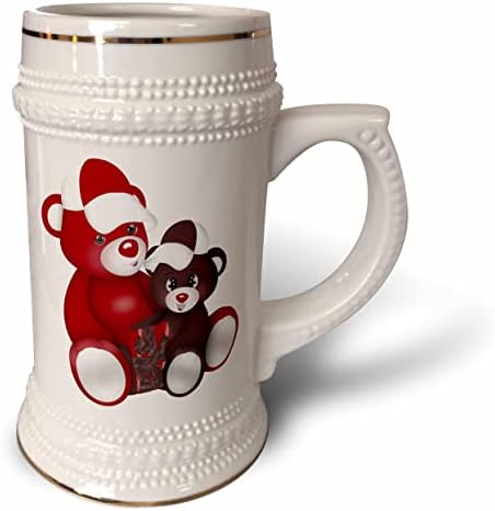 Триизмерни Сладък червено-кафяви Мечки, За баща и Син, С илюстрация подарък - чаша за стейна на 22 унция (stn_354862_1)