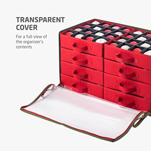 Голяма кутия за съхранение на коледна украса Zober Premium, с отворена странична страна, Прибиращи тави - 3