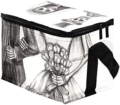 Дамски Чанта за обяд GUEROTKR, Кутия за Обяд за мъже, Дамски Кутия за Обяд, абстрактен черен модел женен скелет
