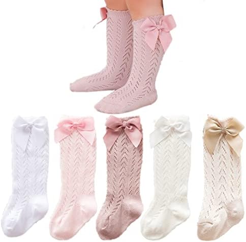 Taous Assam/Чорапогащи До Коляното За Малки Момичета, Мрежести Дълги Чорапи С Лък За Деца, Тънки Чорапи За Новородено