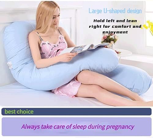 Многофункционална U-образна възглавница за тяло за бременни жени. Чист памук може да се свали и пере, за да помогне