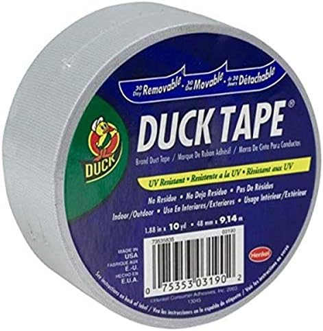 Duck Brand 528183 Свалящ се тиксо, 1,88 инча на 10 Ярда, в една ролка, бяла