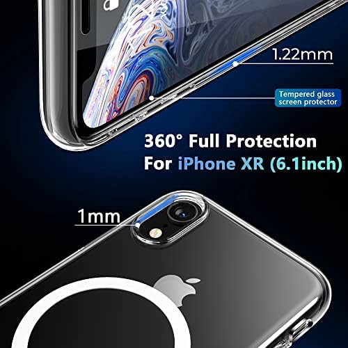 YEMODO Кристално чист калъф за телефон iPhone XR 6,1 Защитния магнитен калъф за iPhone XR, съвместим с Magsafe