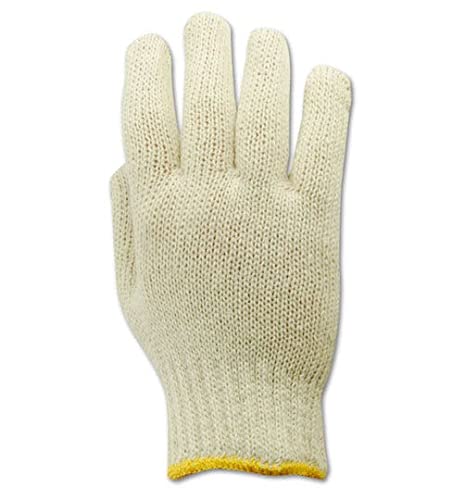MAGID T132 KnitMaster Леки Плетени ръкавици 7 калибър, Памучни поли-смес, Мъжки (подходящи по размер), Органични (12 чифта)
