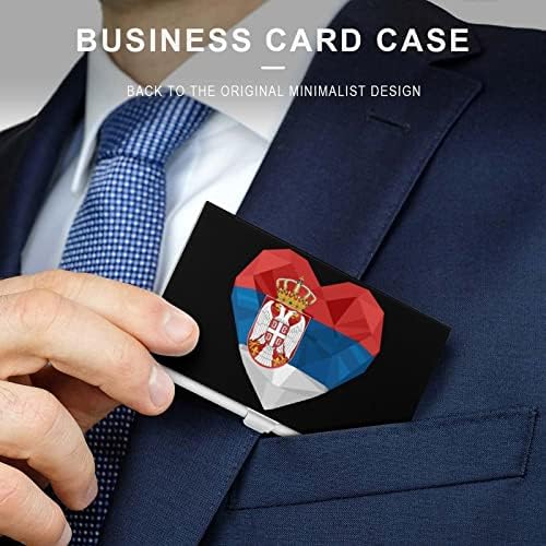 Сръбски флаг във формата на сърце, бизнес притежател на лична карта, калъф за сельмы, професионален метален джоб-органайзер