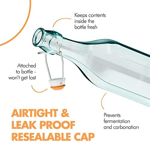 Разнообразни Херметически затворени Стъклени бутилки Amici Home | Екологично Чисти Стъклени бутилки с панти капак | Стъклени